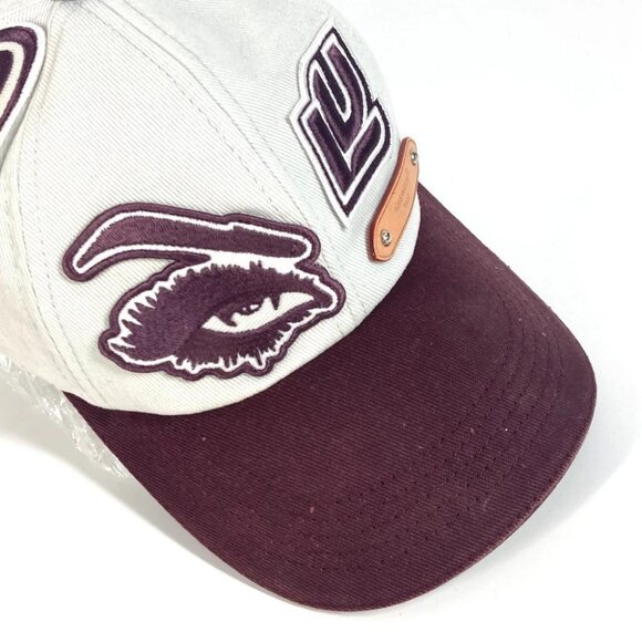 LOUIS VUITTON M7176L Cap League hat cap baseball cap cotton White/wine-red - Picture 9 of 13